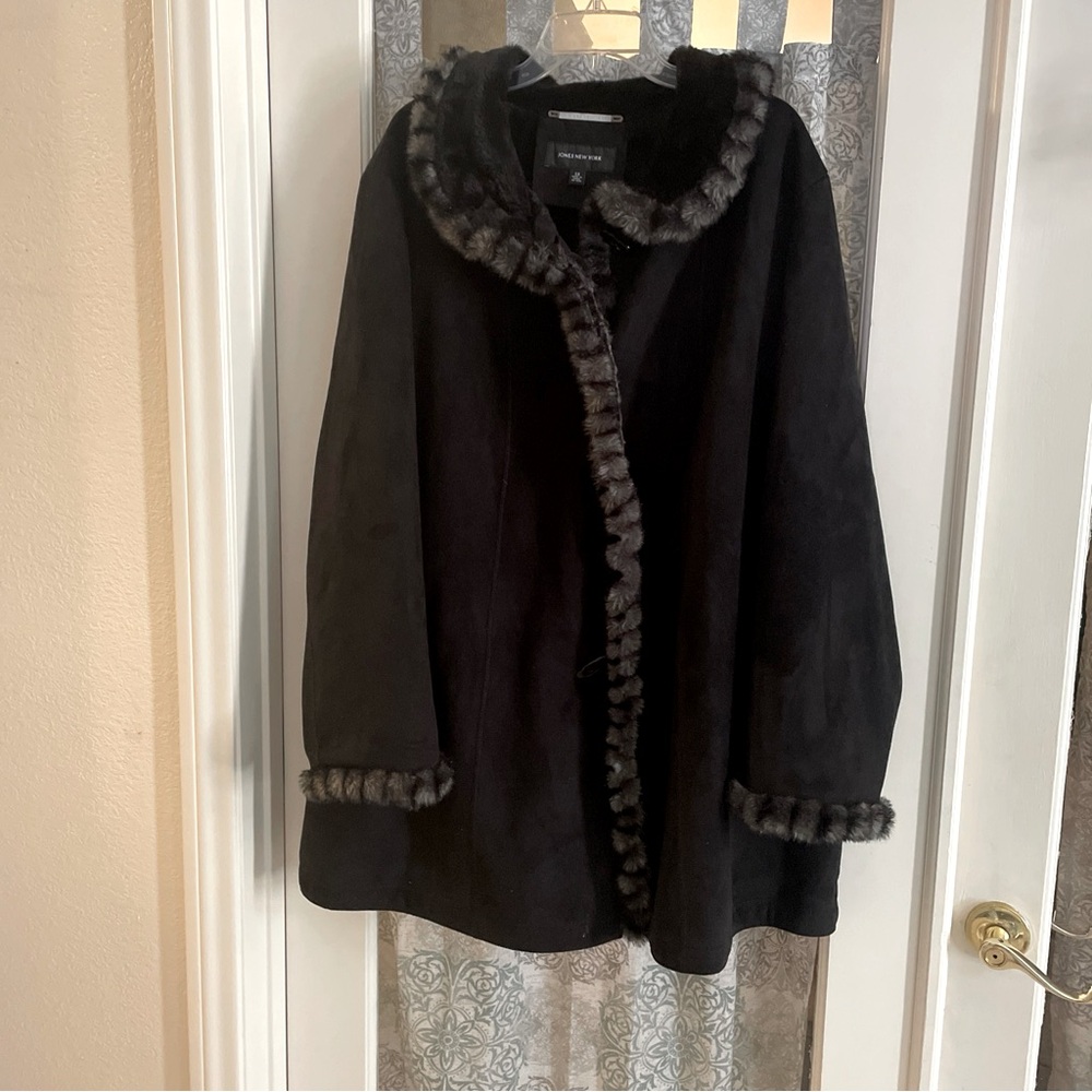 Jones New York Faux Suede Coat 3X